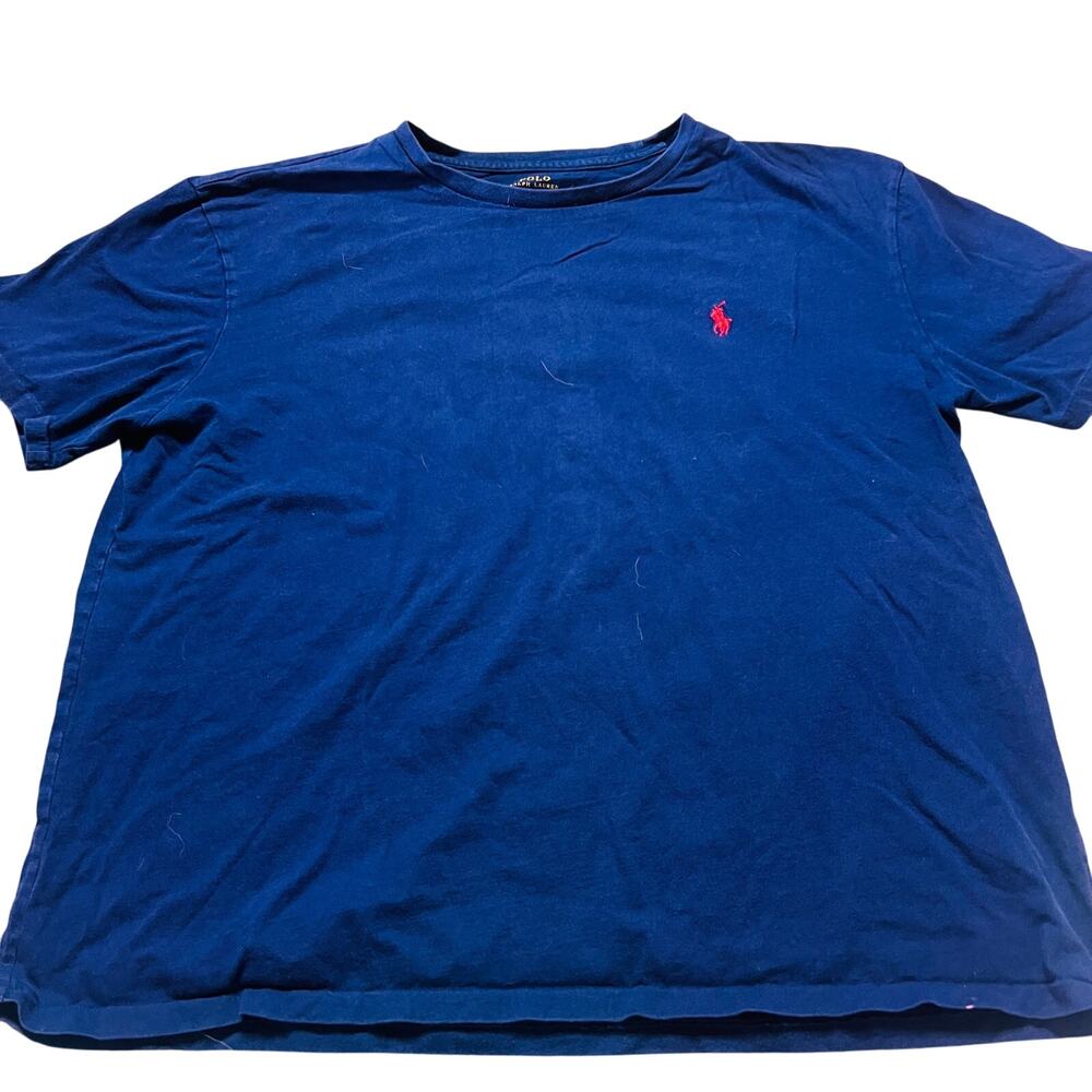 Polo Ralph lauren T Shirt Mens L Navy Blue Crew Neck Pony Logo